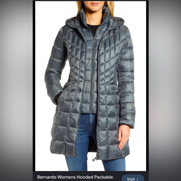 Bernardo primaloft hooded packable lightweight jacket - Picture 1 of 7